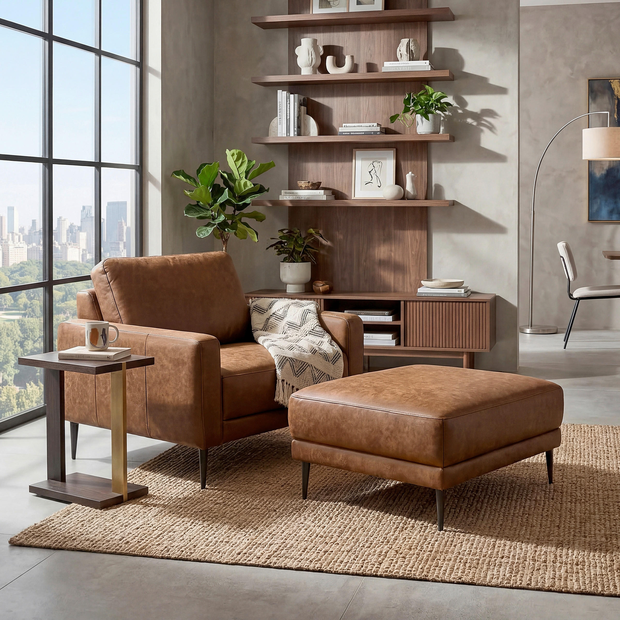 HOCKER in Textil, Leder Braun  - Schwarzchrom/Braun, Design, Leder/Textil (96/45/80cm) - Livetastic