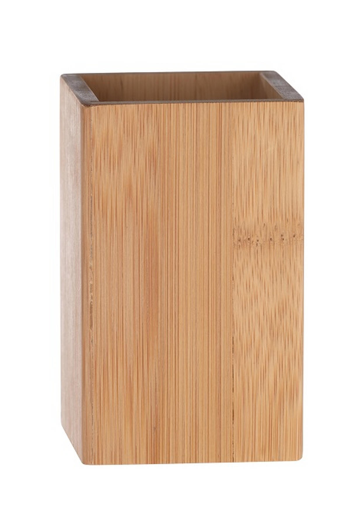 ZAHNPUTZBECHER Holz  - Naturfarben, Basics, Holz (7/11/7cm) - Wenko