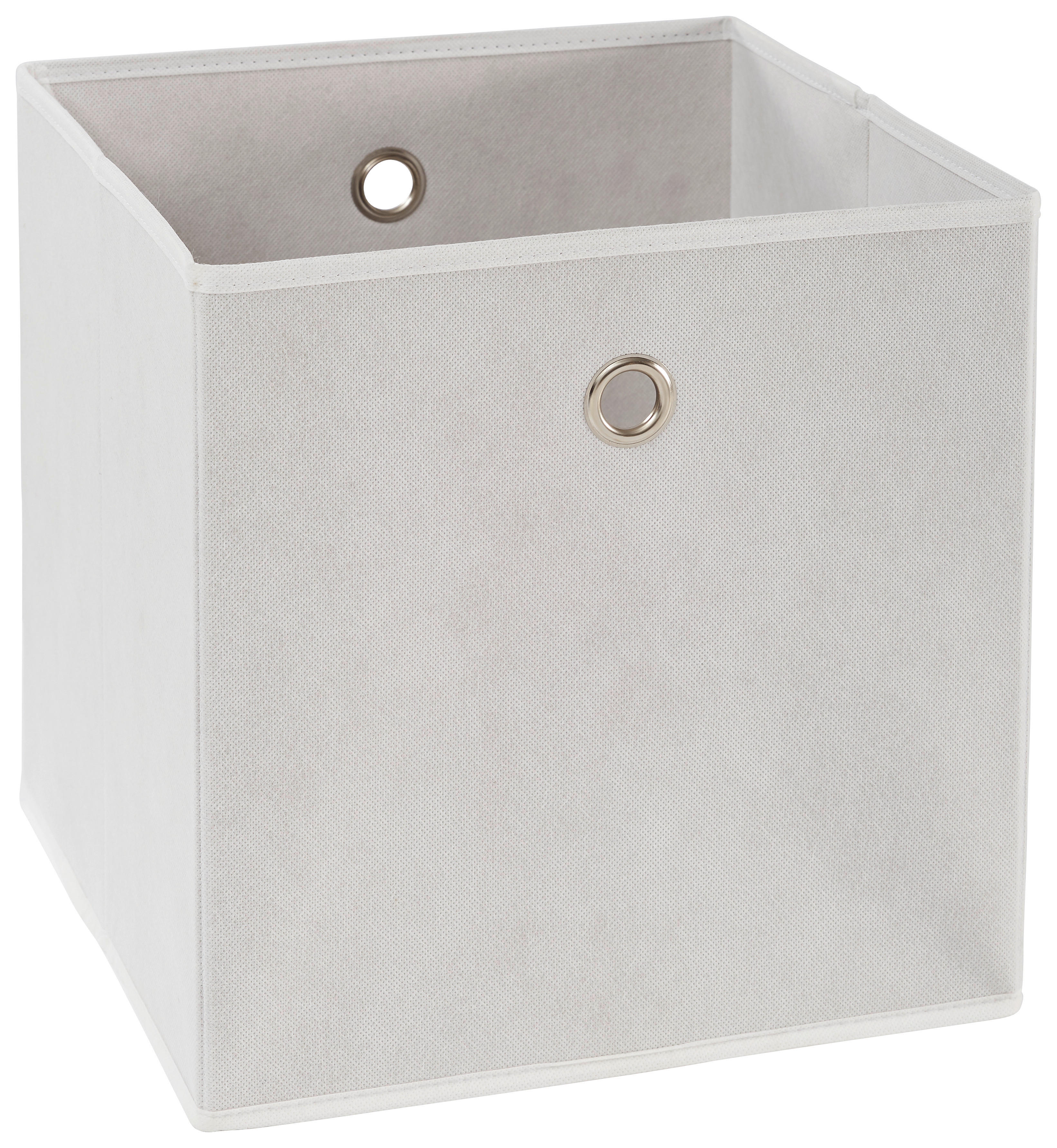 VIKBAR FÖRVARINGSKORG  32/32/32 cm  - vit/silver, Design, metall/textil (32/32/32cm) - Best Price