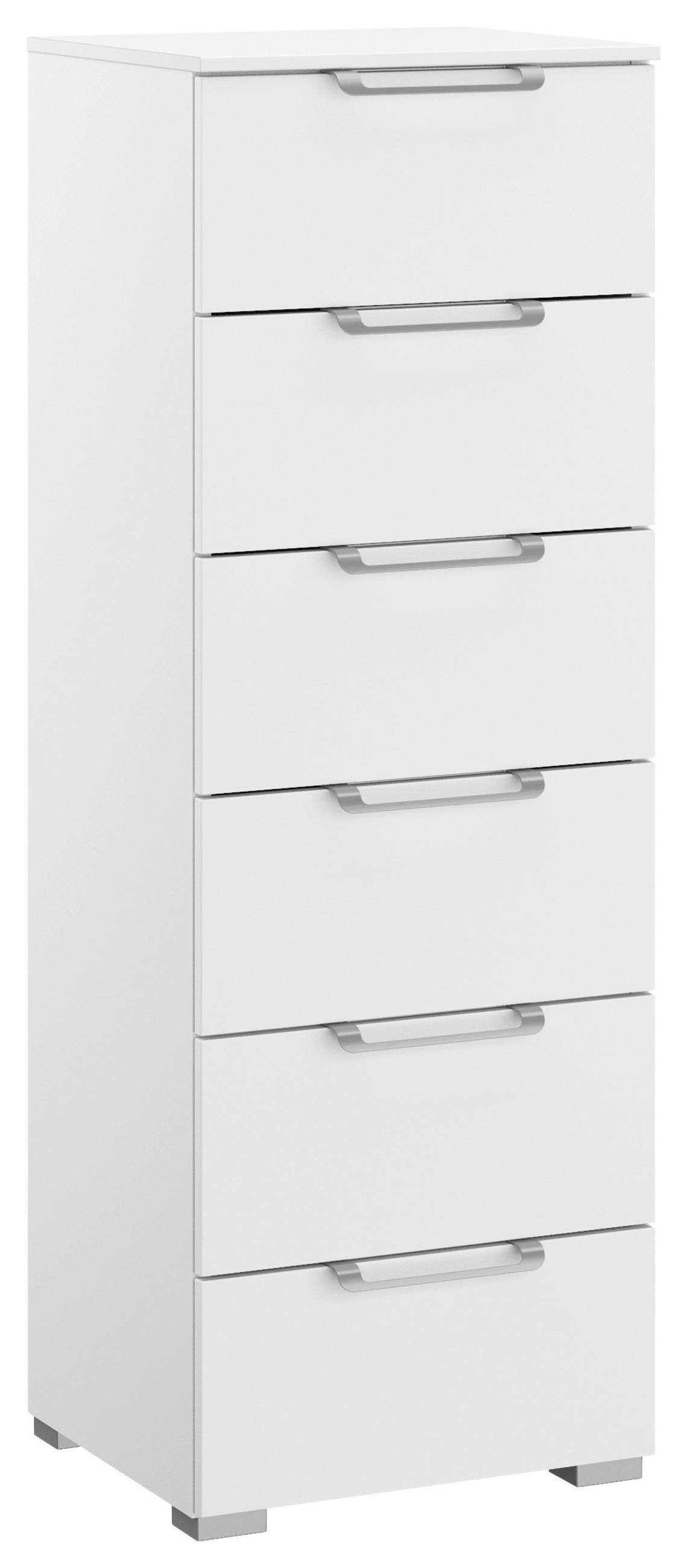 KOMMODE Weiß - Silberfarben/Alufarben, Design, Kunststoff/Metall (40/119/42cm) - Novel