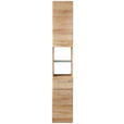 HOCHSCHRANK 30/185,5/33 cm  - Chromfarben/Eichefarben, KONVENTIONELL, Glas/Holzwerkstoff (30/185,5/33cm) - Xora