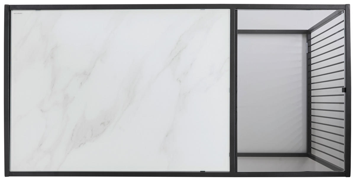 COUCHTISCH in Metall, Glas 110/55/42 cm  - Weiss/Schwarz, Design, Glas/Metall (110/55/42cm) - Livetastic