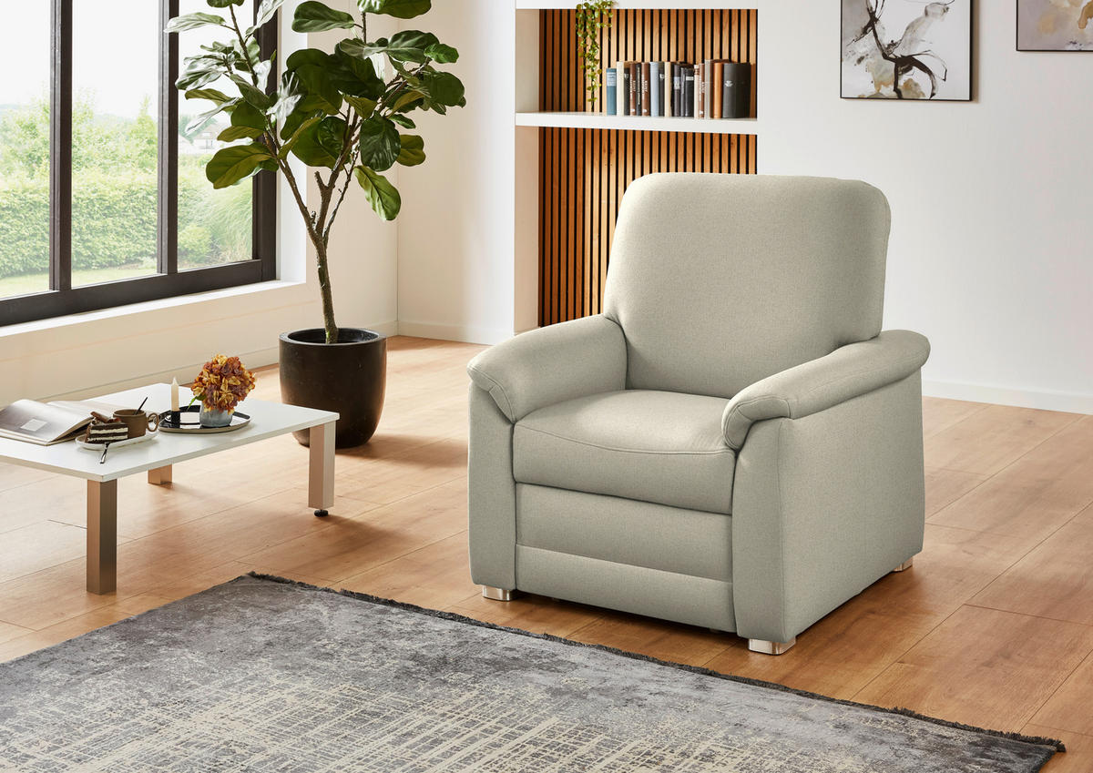 SESSEL Chenille Silberfarben  - Silberfarben/Alufarben, Konventionell, Textil/Metall (88/96/89cm) - Beldomo Comfort