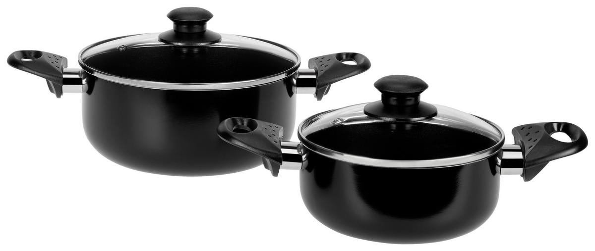 SET DE OALE 5 piese  - străveziu/negru, Basics, sticlă/metal - Luca Bessoni