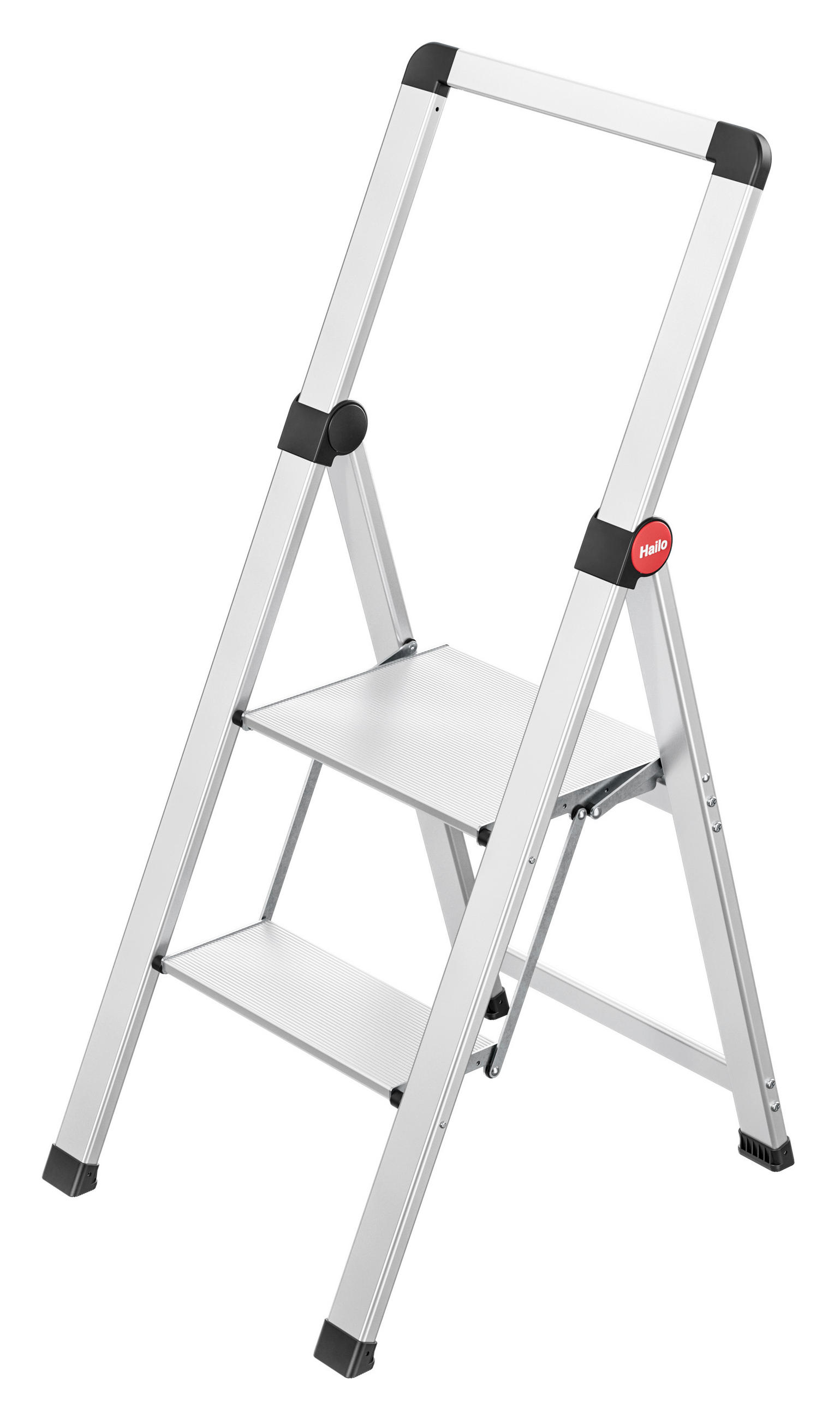 KLAPPTRITTLEITER - Silberfarben, Basics, Kunststoff/Metall (47/106/58cm) - Hailo