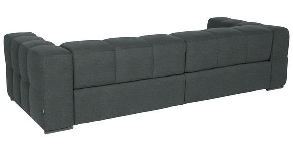 BIGSOFA  in Flachgewebe, Leinenoptik Dunkelgrau  - Dunkelgrau/Schwarz, Design, Textil/Metall (262/66/113cm) - Belluti