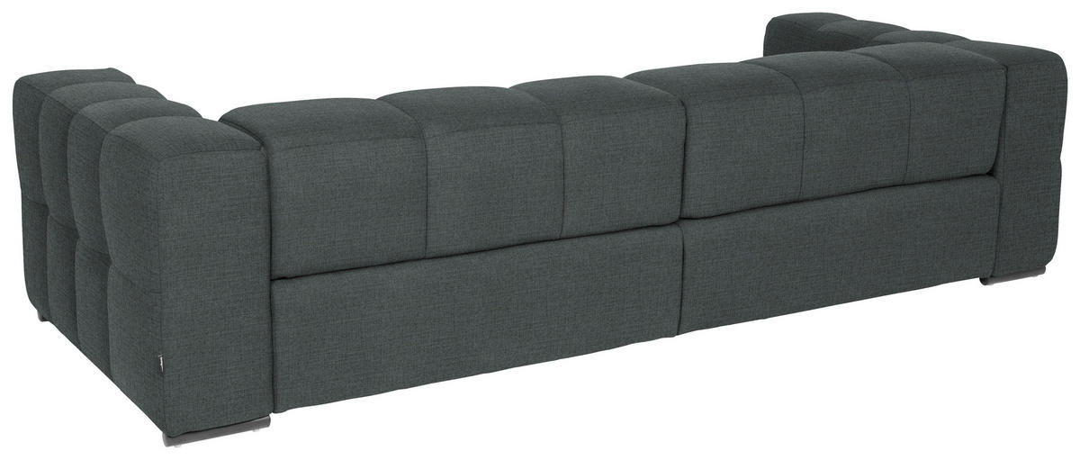 BIGSOFA  in Flachgewebe, Leinenoptik Dunkelgrau  - Dunkelgrau/Schwarz, Design, Textil/Metall (262/66/113cm) - Belluti