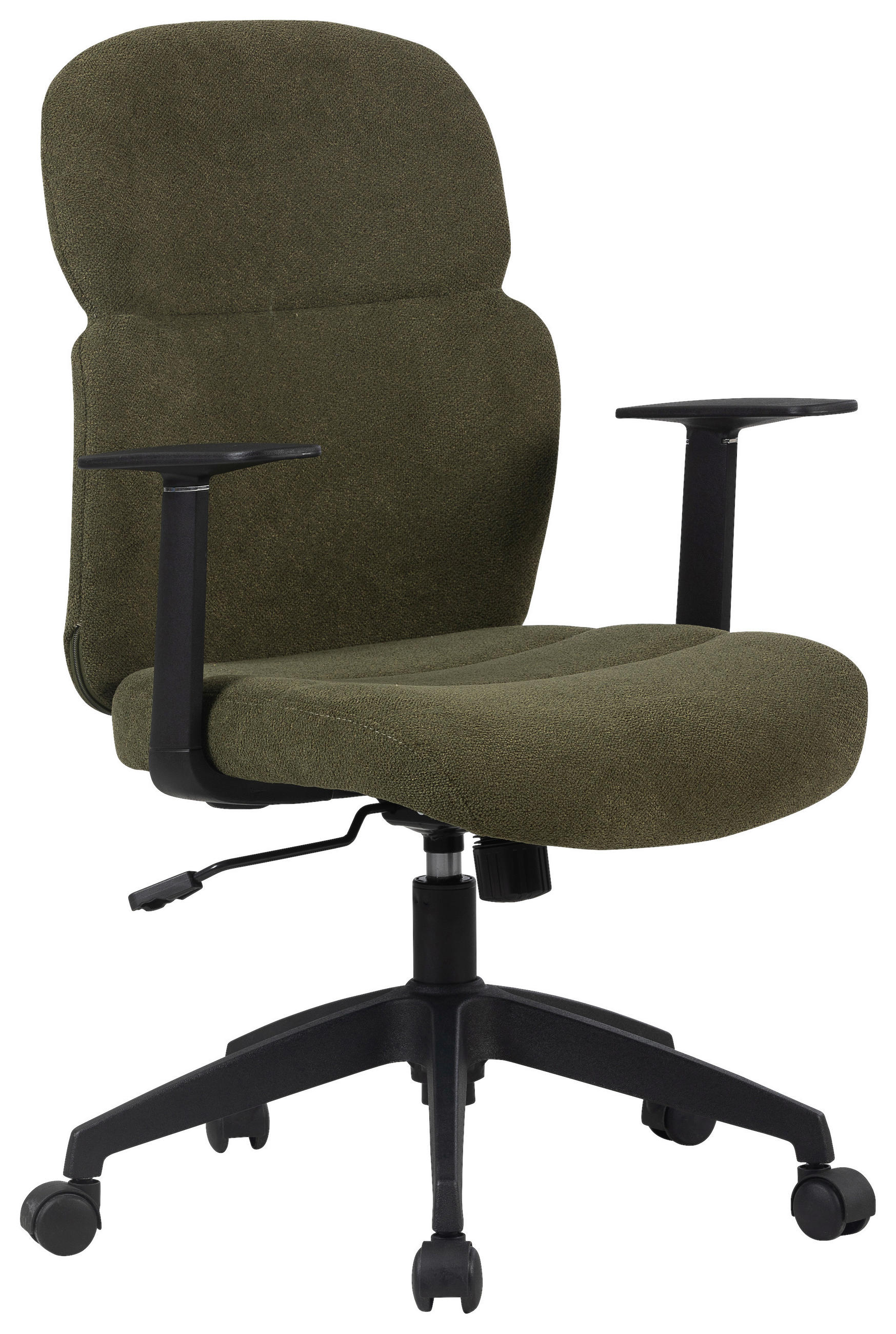OTOČNÁ ŽIDLE, tkaná látka, zelená, černá - černá/zelená, Design, textil/plast (60/93,5-101/57cm) - Modante