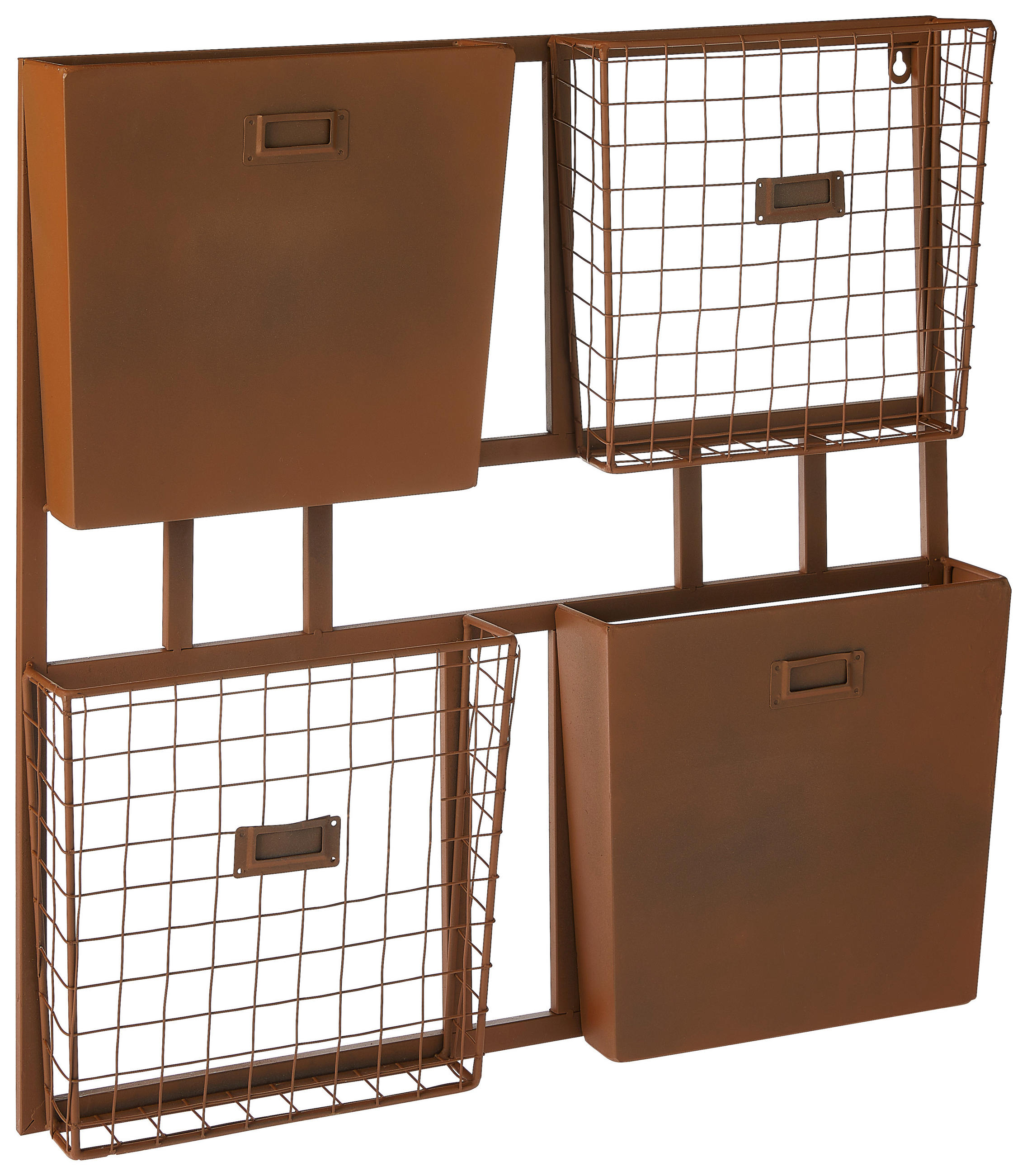 NÁSTĚNNÝ REGÁL, hnědá, 60/8/60 cm - hnědá, Basics, kov (60/8/60cm) - Ambia Home