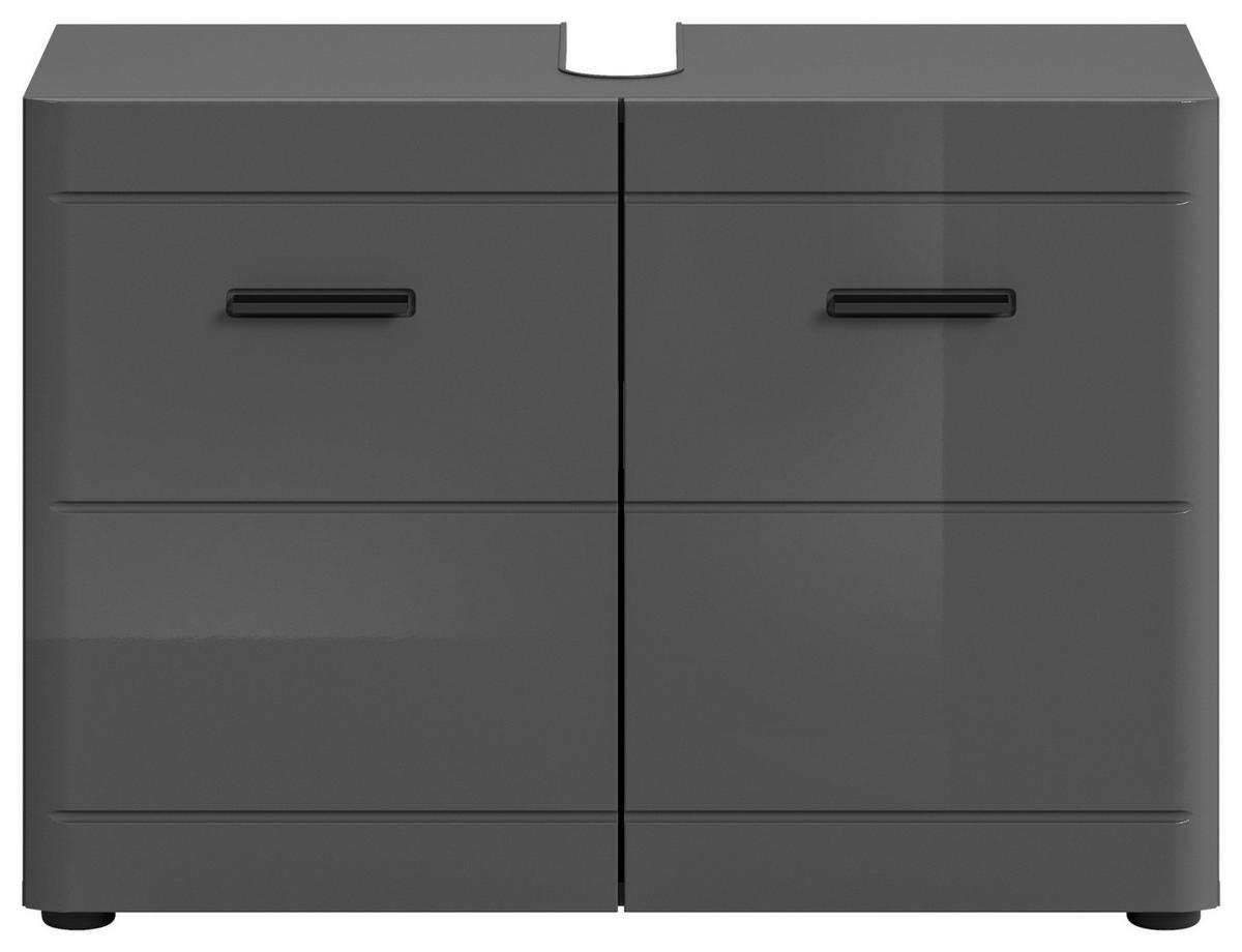 OMARICA ZA POD UMIVALNIK 80/56/34 cm  - siva/črna, Moderno, umetna masa/leseni material (80/56/34cm) - MID.YOU