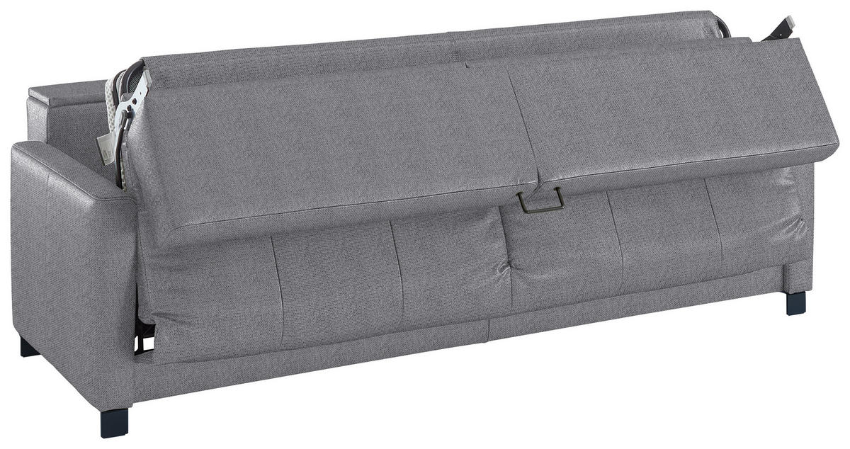 SCHLAFSOFA Flachgewebe Grau Stoffauswahl, Schlafen auf Sitzhöhe, Bettfunktion erhältlich, Armteil links, Armteil rechts, haustierfreundlicher Bezug  - Schwarz/Grau, Konventionell, Textil/Metall (232/77/116cm) - Dieter Knoll