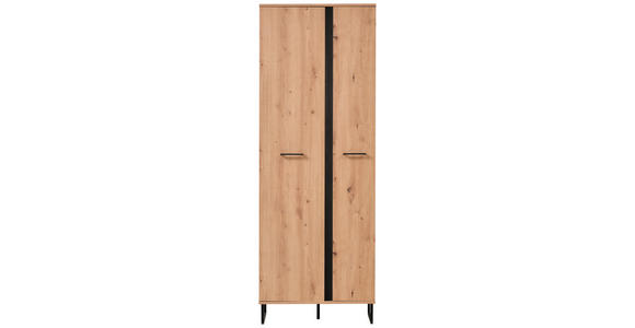 GARDEROBE 5-teilig  in 260/194,5/35 cm  - Schwarz/Eiche Artisan, Basics, Holzwerkstoff (260/194,5/35cm) - Carryhome