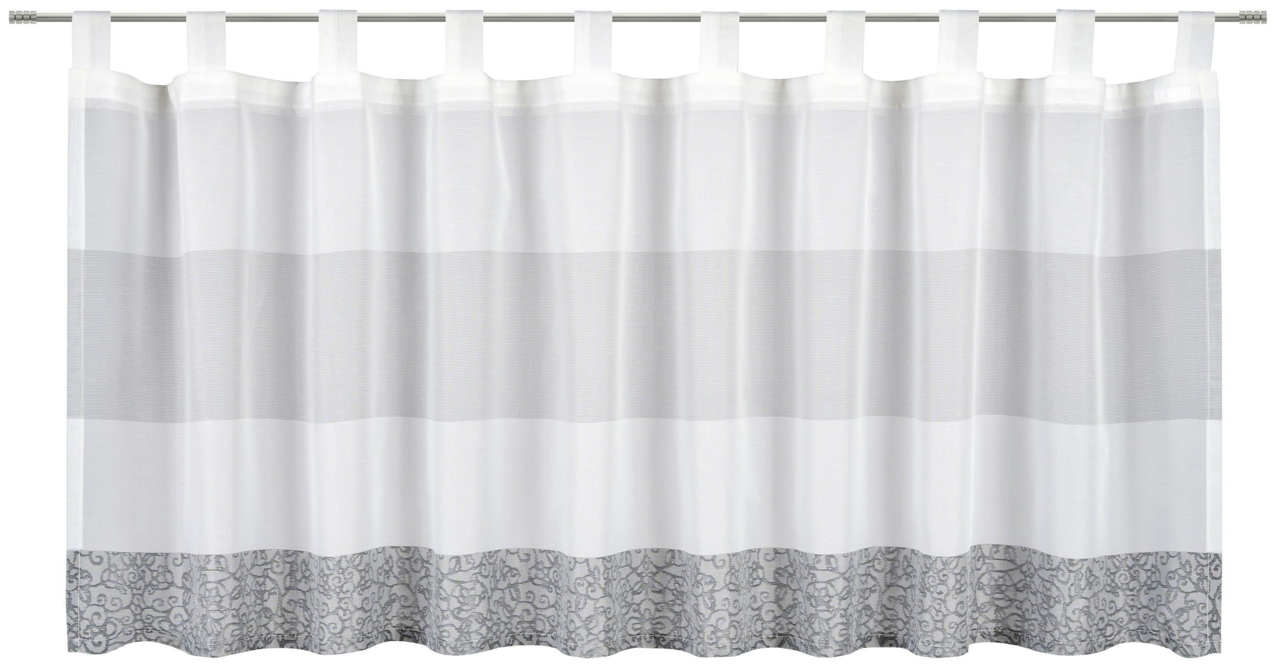 KURZGARDINE    140/50 cm  - Weiß/Grau, Basics, Textil (140/50cm) - Esposa