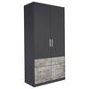 DREHTÜRENSCHRANK 2-türig Grau, Hellgrau  - Hellgrau/Alufarben, Basics, Holzwerkstoff/Kunststoff (91/197/54cm) - Xora