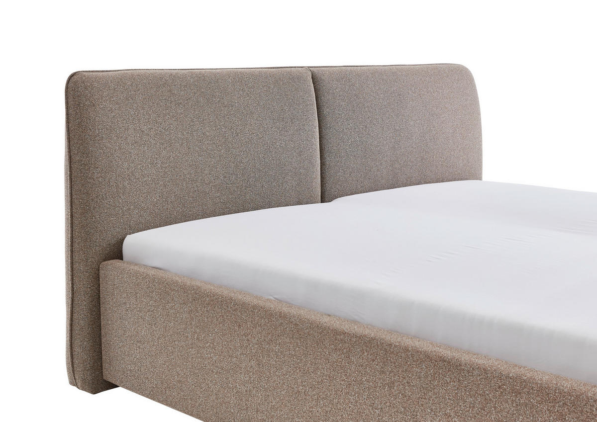 POLSTERBETT 160/200 cm,  in Braun,  - Schwarz/Braun, Design, Holz/Textil (160/200cm) - Stylife