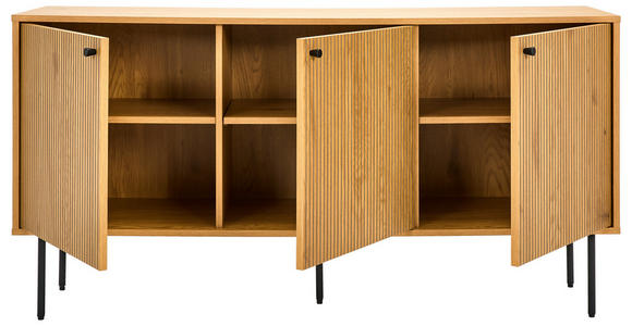 SIDEBOARD 150/75/40 cm  in Schwarz, Eichefarben  - Eichefarben/Schwarz, Design, Holzwerkstoff/Metall (150/75/40cm) - Carryhome