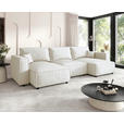 WOHNLANDSCHAFT Creme Webstoff  - Creme/Schwarz, MODERN, Kunststoff/Textil (153/350/153cm) - Xora