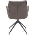 ARMLEHNSTUHL  in Eisen Mikrofaser  - Dunkelgrau/Schwarz, Design, Textil/Metall (59/88,5/62cm) - Novel