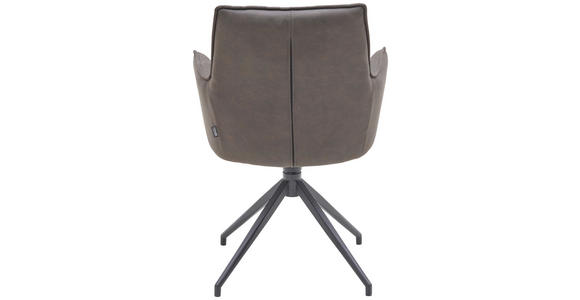 ARMLEHNSTUHL  in Eisen Mikrofaser  - Dunkelgrau/Schwarz, Design, Textil/Metall (59/88,5/62cm) - Novel