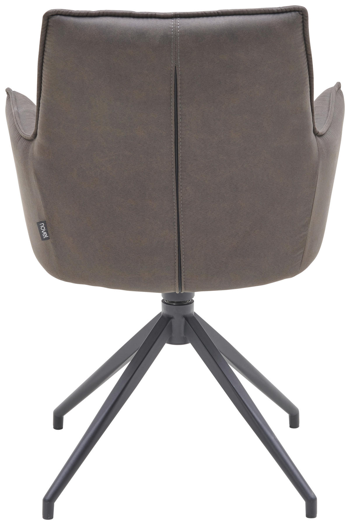 ARMLEHNSTUHL  in Eisen Mikrofaser  - Dunkelgrau/Schwarz, Design, Textil/Metall (59/88,5/62cm) - Novel