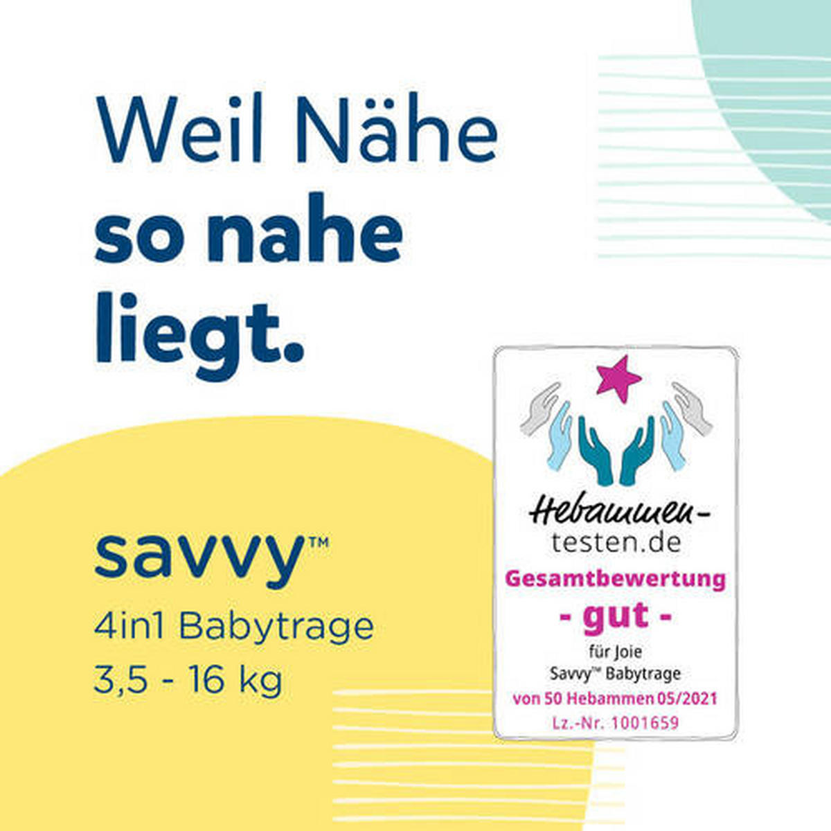 BABYTRAGE Savvy Black Pepper  - Creme/Schwarz, Basics, Textil (33,9/37,2/10,3cm) - Joie