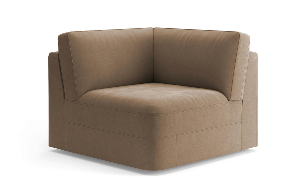 ECKELEMENT FABIO E Mikrofaser  - Schwarz/Braun, MODERN, Kunststoff/Textil (105/87/105cm) - Sit & More