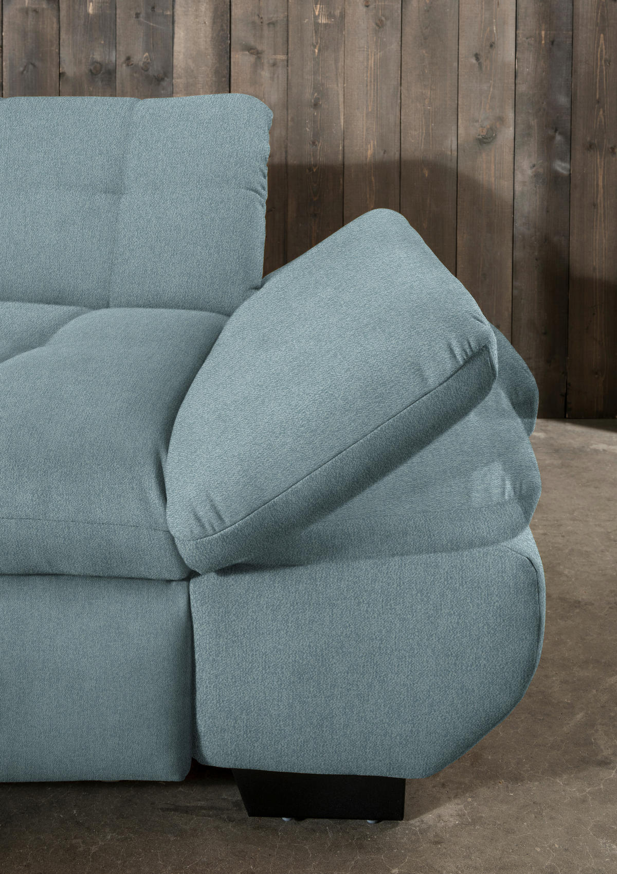 ECKSOFA Mikrofaser Pastellblau  - Pastellblau/Schwarz, Design, Textil/Metall (198/290cm) - Xora