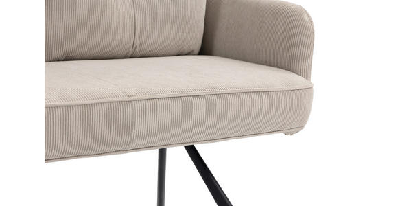 SITZBANK 180/93/67 cm Cord Beige Metall  - Beige/Schwarz, Design, Textil/Metall (180/93/67cm) - Novel