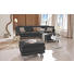 Ecksofa Echtleder Rücken echt - Schwarz/Alufarben, KONVENTIONELL, Leder/Metall (246/220cm) - Celina Home