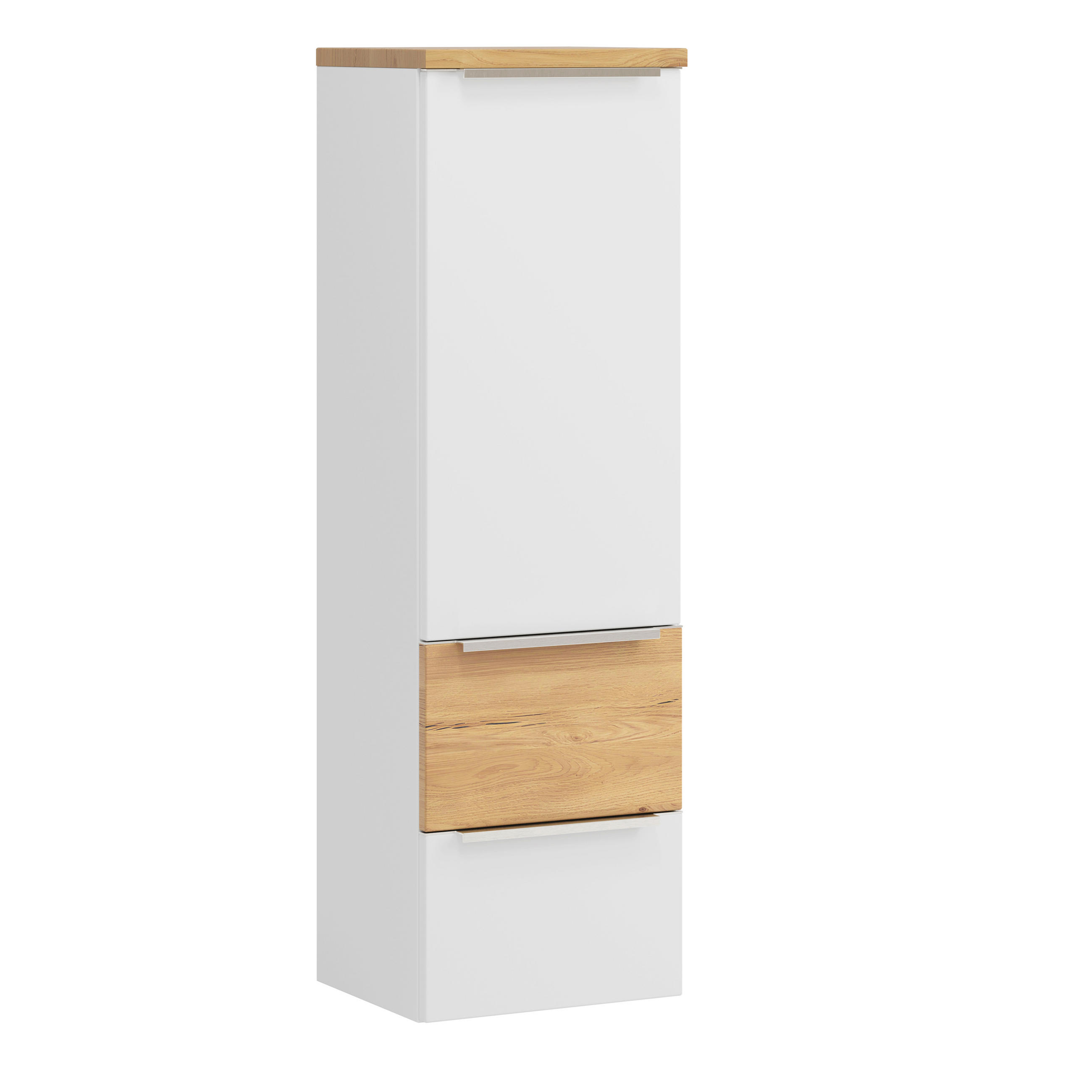 MIDISCHRANK 40/130/35 cm  - Wildeiche/Edelstahlfarben, Trend, Holzwerkstoff/Metall (40/130/35cm) - Held