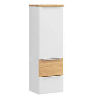 MIDISCHRANK 40/130/35 cm  - Wildeiche/Edelstahlfarben, Trend, Holzwerkstoff/Metall (40/130/35cm) - Held