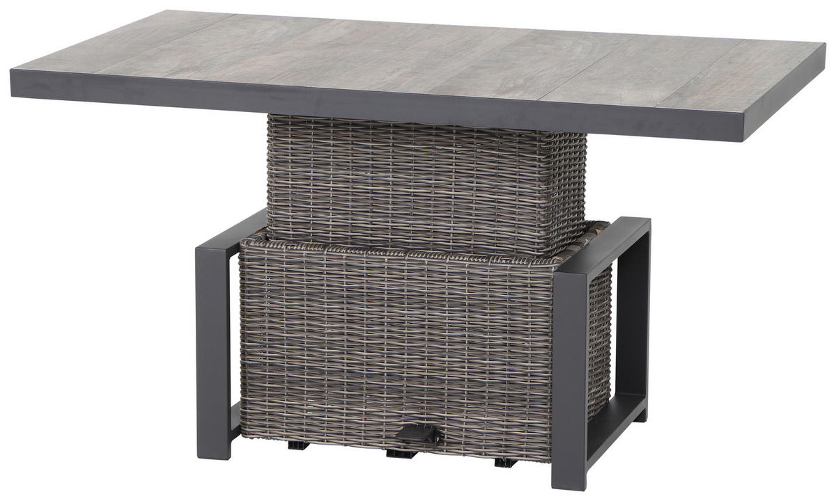 LOUNGEGARNITUR 5-teilig   75/103/130 cm Aluminium  - Grau, Basics, Keramik/Kunststoff (75/103/130cm) - Siena Garden