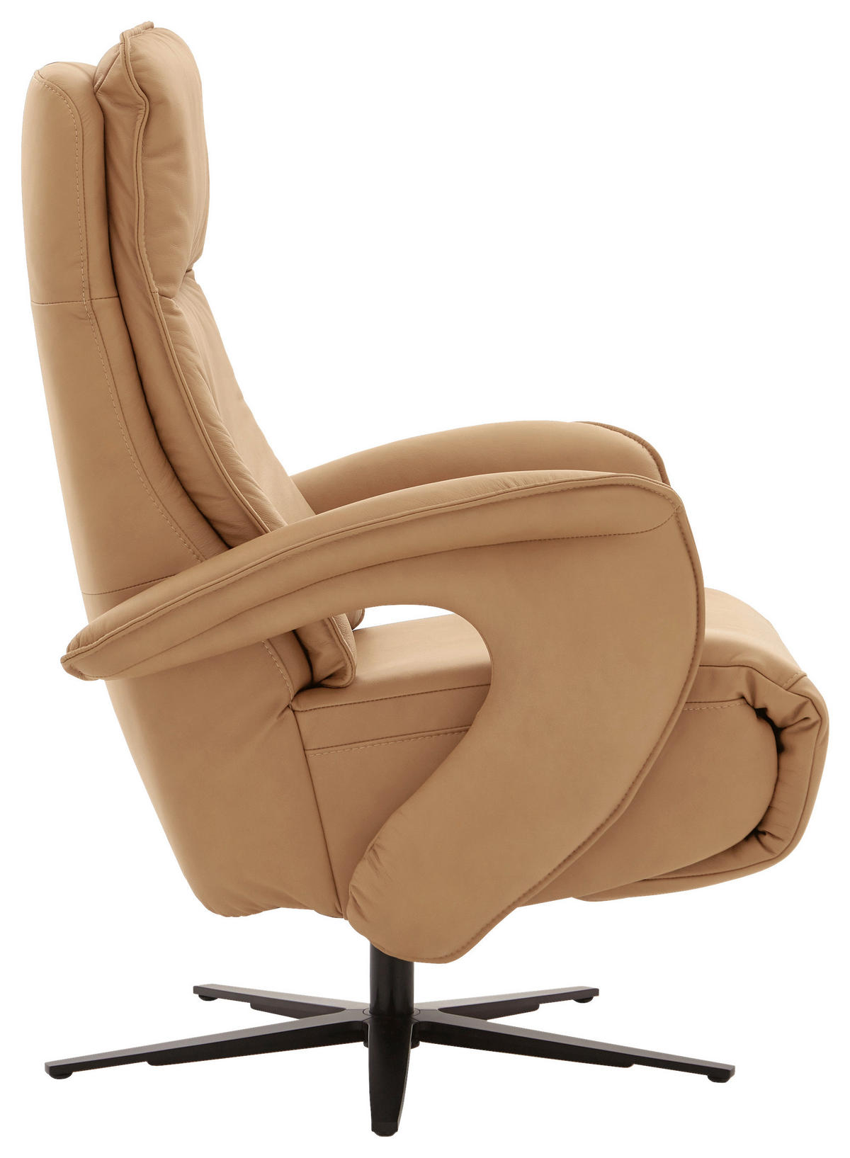 RELAXSESSEL in Leder Dunkelgelb  - Dunkelgelb/Schwarz, Design, Leder/Metall (77/110/87cm) - Valdera