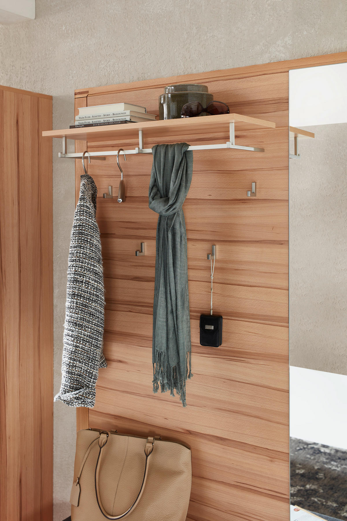 GARDEROBE 4-teilig  in 200/201/40 cm  - Buchefarben, Natur, Glas/Holzwerkstoff (200/201/40cm) - Linea Natura