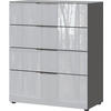 KOMÓD 83/102/42 cm  - krómszínű/grafitszürke, Modern, műanyag/faalapú anyag (83/102/42cm) - Premium Living