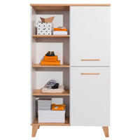 REGAL Weiß, Eichefarben  - Eichefarben/Weiß, KONVENTIONELL, Holz/Holzwerkstoff (94,8/159/39,9cm) - Paidi