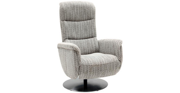 RELAXSESSEL Flachgewebe Relaxfunktion, Kopfteilverstellung, Fußteilverstellung, Rücken echt    - Edelstahlfarben/Graubraun, Design, Textil/Metall (71/112/83cm) - Dieter Knoll