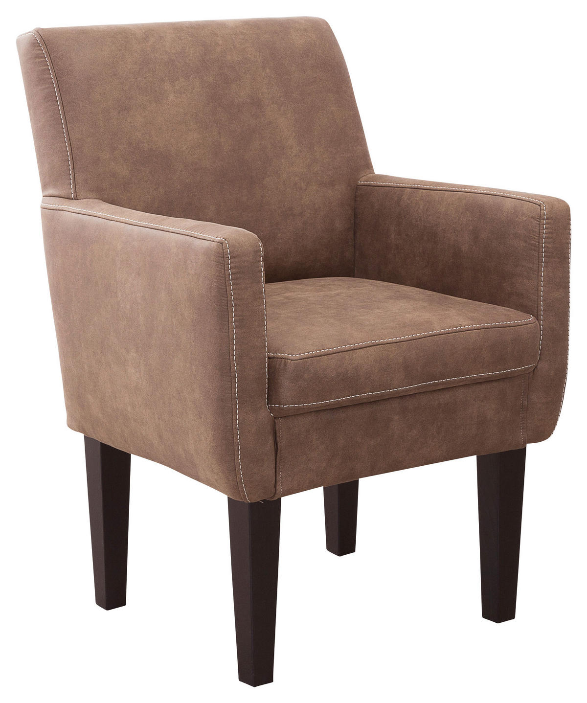 SESSEL Mikrofaser Braun  - Beige/Schwarz, Konventionell, Holz/Textil (66/97/71cm) - Sit & More