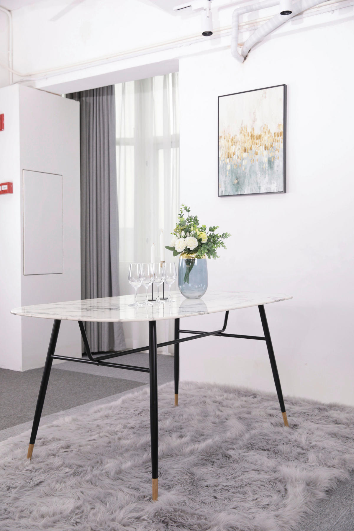 ESSTISCH in Metall, Glas 160/90/77 cm  - Schwarz/Weiß, Design, Glas/Metall (160/90/77cm) - Livetastic