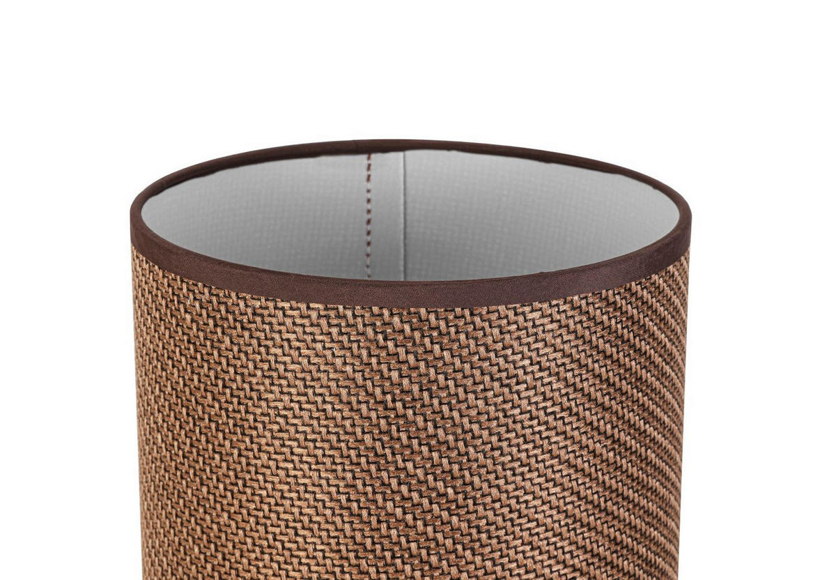 STOLNÍ LAMPA, E27, 18/31 cm  - hnědá, Natur, kov/textil (18/31cm) - Novel