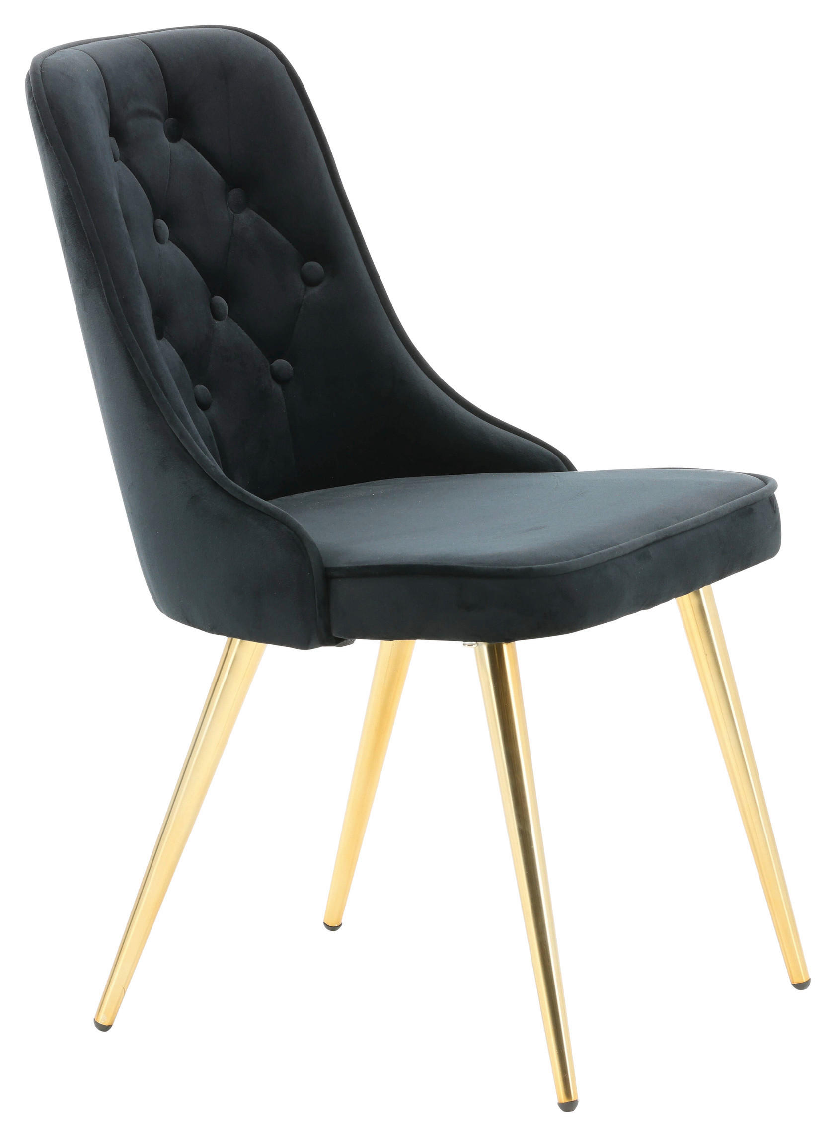 STOLSET 2 styck stål sammet  - svart/guldfärgad, Design, metall/textil (50/88.5/66cm) - Livetastic