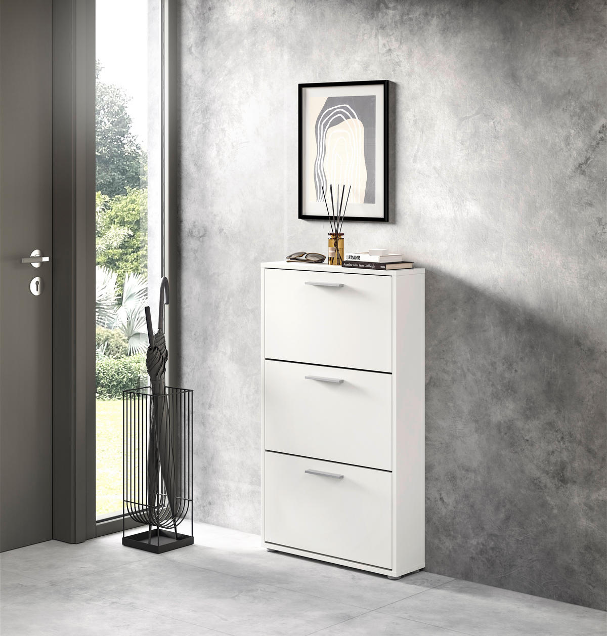 VYKLÁPĚCÍ BOTNÍK, bílá, 59/103/17 cm - šedá/bílá, Design, kompozitní dřevo/plast (59/103/17cm) - Carryhome