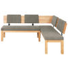 ECKBANK 200/160 cm  in Buchefarben, Greige  - Greige/Buchefarben, Natur, Holz/Textil (200/160cm) - Cantus