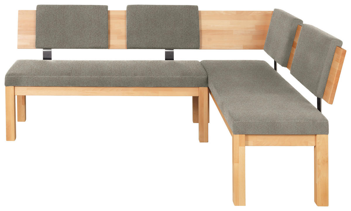ECKBANK 200/160 cm  in Buchefarben, Greige  - Greige/Buchefarben, Natur, Holz/Textil (200/160cm) - Cantus