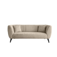 3-SITZER-SOFA in Bouclé Beige  - Beige/Schwarz, Modern, Holz/Textil (208/83/88cm) - MID.YOU