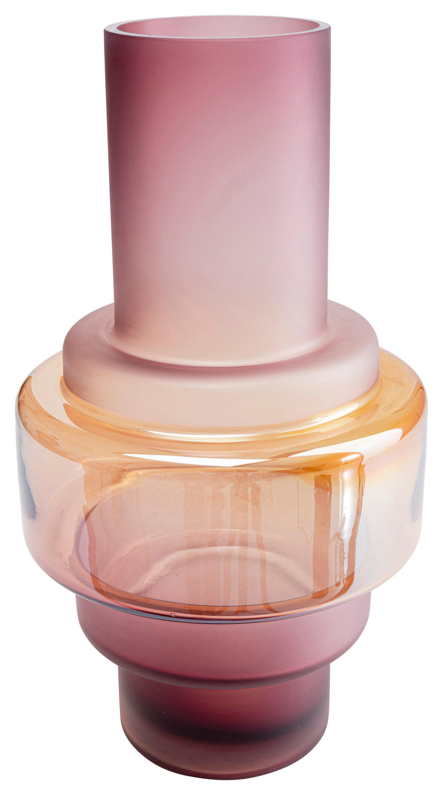 VASE 35,5 cm  - Goldfarben/Rosa, KONVENTIONELL, Glas (20/35,5cm) - Kare-Design