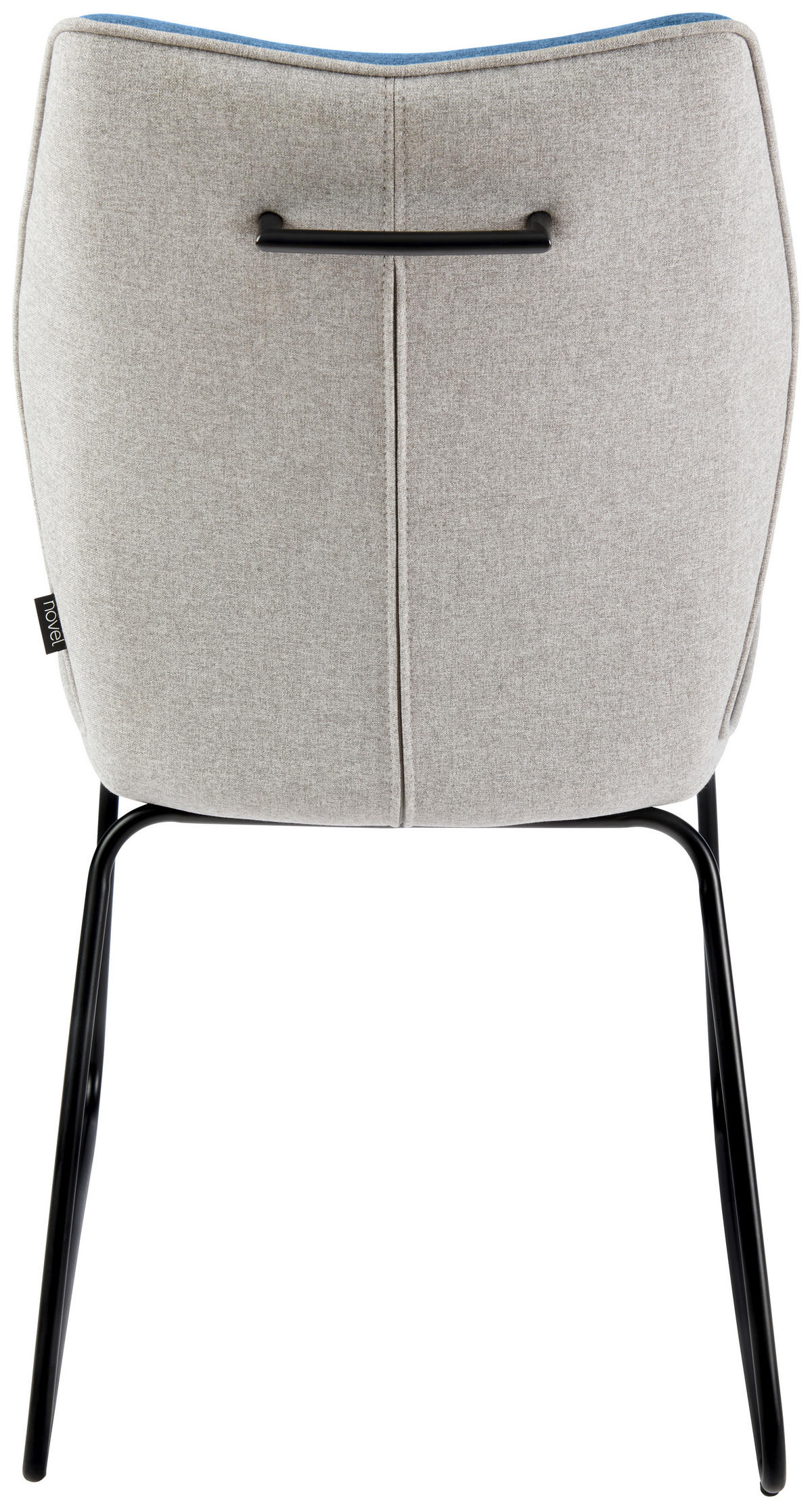 STUHL  in Eisen Webstoff  - Blau/Schwarz, Design, Textil/Metall (46/90,5/65cm) - Novel