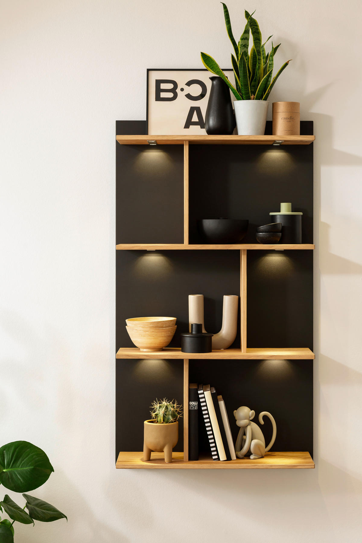 WANDPANEEL Anthrazit, Eichefarben  59,4/103,7/24 cm  - Eichefarben/Anthrazit, Design, Holz/Holzwerkstoff (59,4/103,7/24cm) - Schöner Wohnen