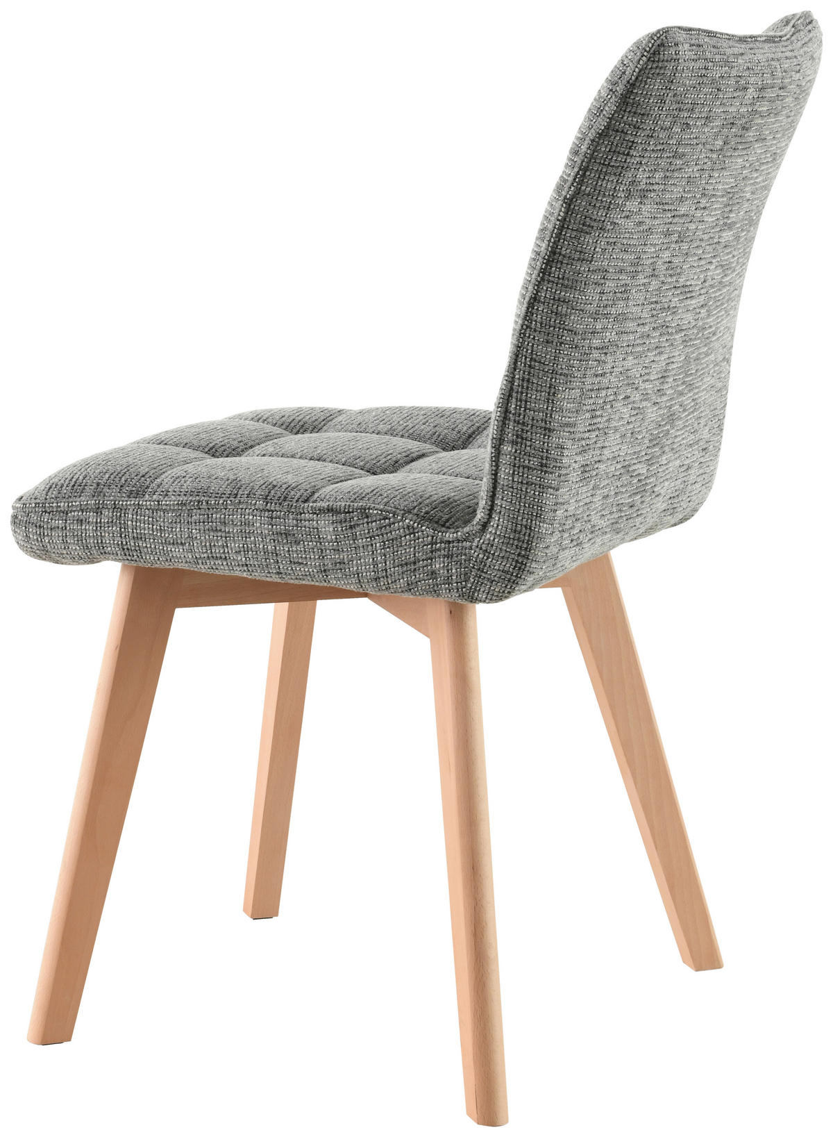 STUHL Leinenoptik Grau Buche, Pappel massiv, Sperrholz  - Eichefarben/Grau, LIFESTYLE, Holz/Textil (45/88/62cm) - Livetastic