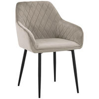 ARMLEHNSTUHL  Stoffauswahl Samt  - Taupe/Schwarz, Design, Textil/Metall (56/82,5/61,5cm) - Novel